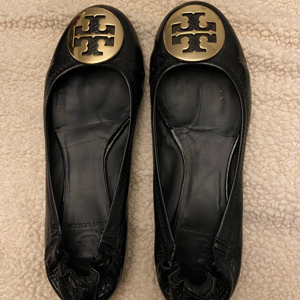 Tory Burch Black Patent Ballet Flats